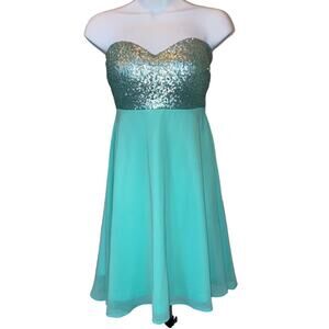 NEW NWT Mint Sequin Strapless Sweetheart Neckline Fit & Flare Dress Large